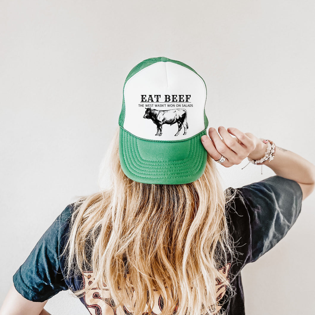 Eat Beef Green Trucker