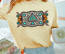Load image into Gallery viewer, &quot;Turquoise Blossom Buckle Tee&quot;